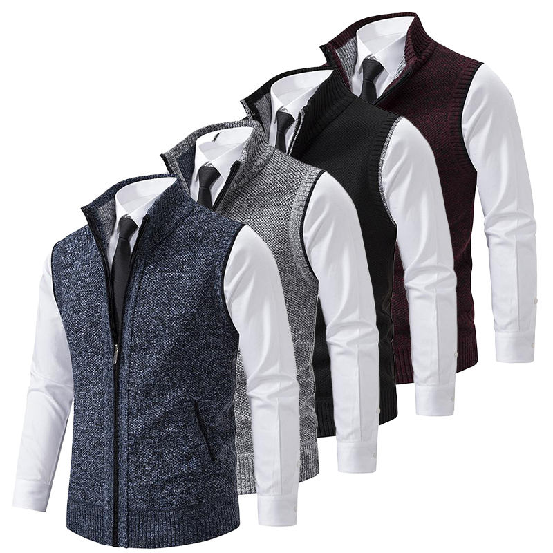 Men’s Knitted Zip-Up Vest | Chunky Knit Waistcoat