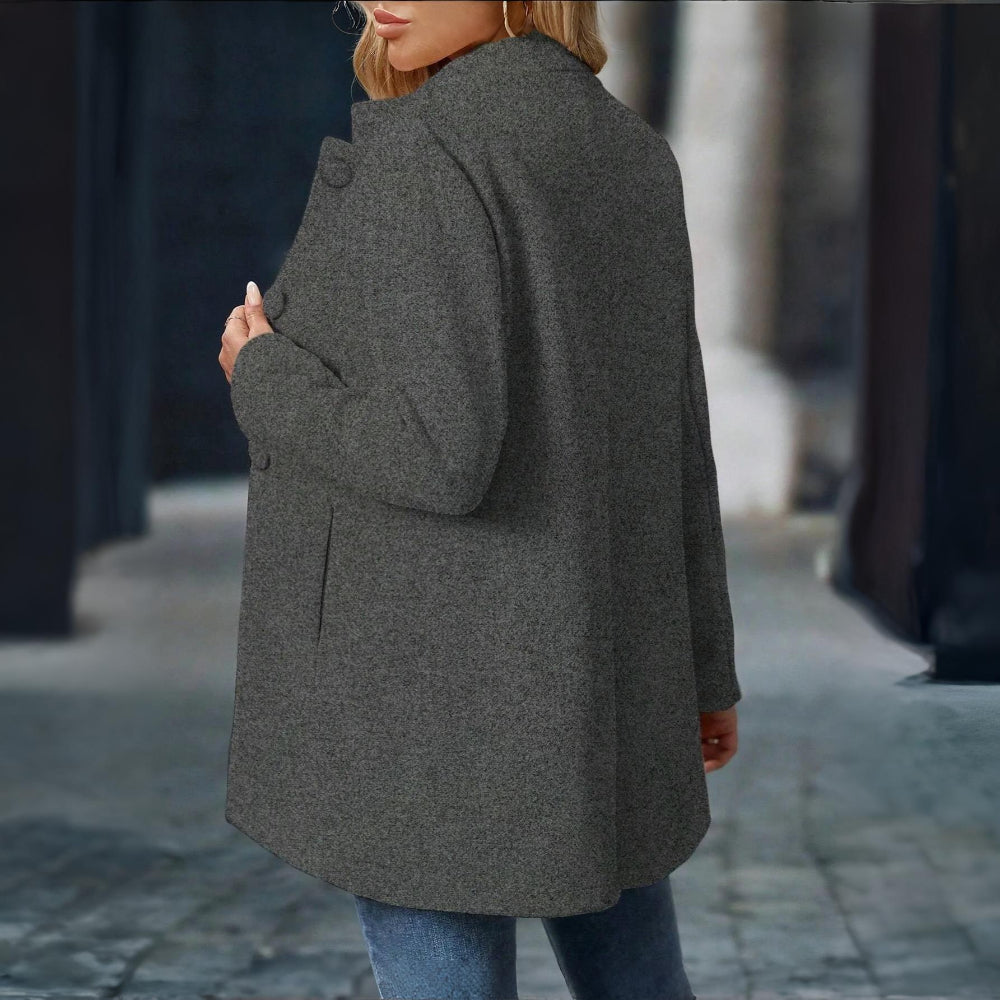 Women’s Elegant Winter Coat | Tailored Stand Collar Overcoat