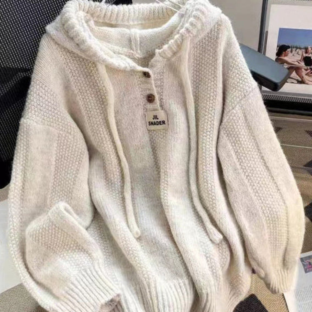 Hooded Tops for Ladies Casual Cotton Knit Long Sleeve Comfort 1