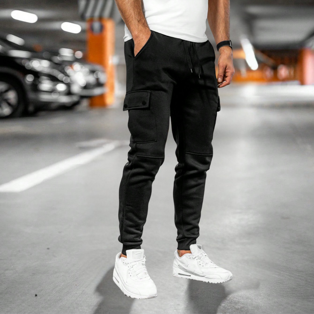 Men’s Casual Slim Fit Joggers Cargo Pockets Tapered Leg