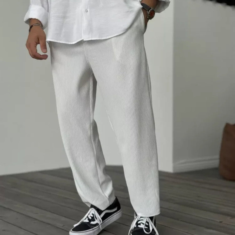 Men's Trousers Soft Luxury Fabric Tailored Fit Elegant Style 4