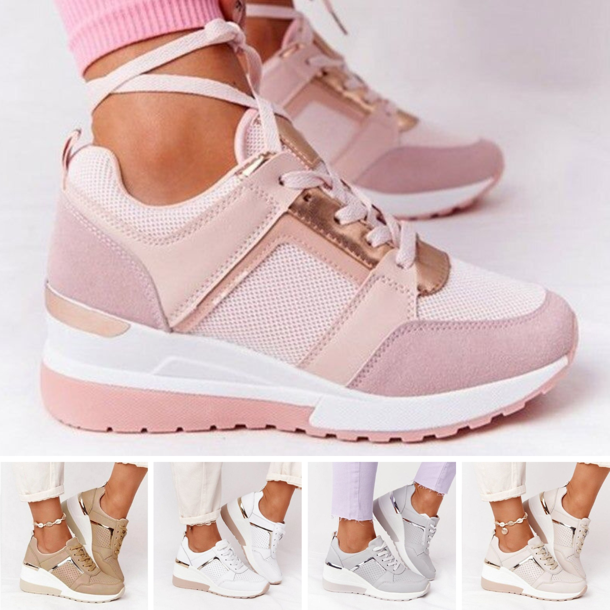 Women's Wedge Sneakers | Platform Comfortable Walking Shoes