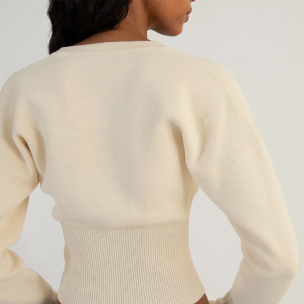 Women's Cardigan Ribbed Knit Fitted Long Sleeve Button Up Top 7