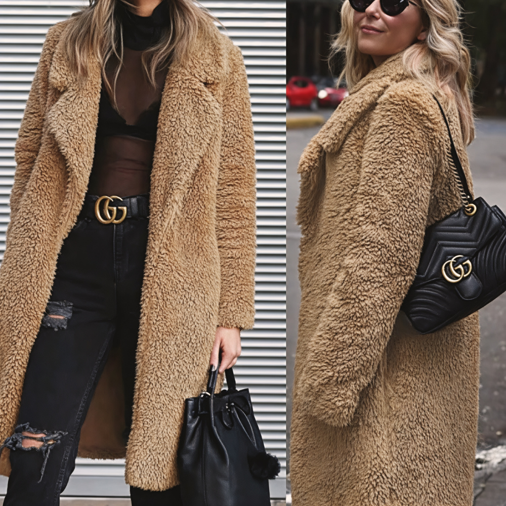 Women’s Warm Oversized Teddy Coat Soft Cosy Longline