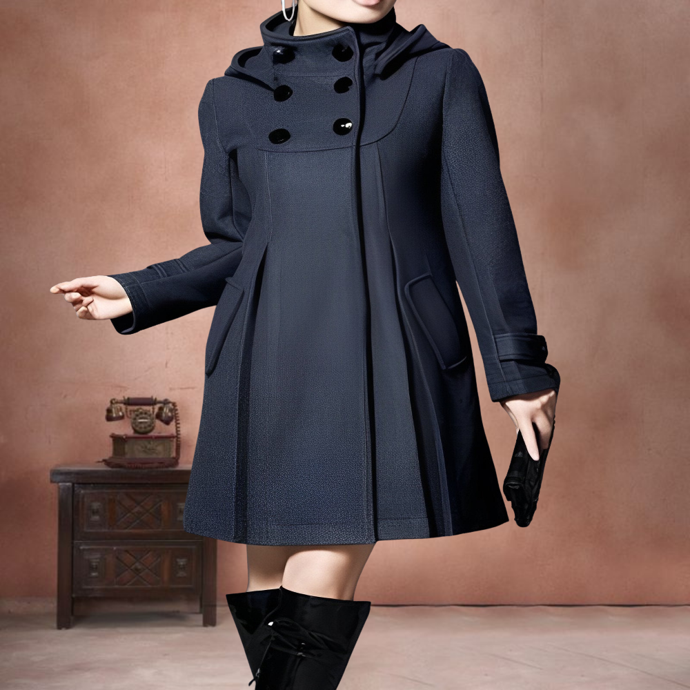 Women's Warm Stylish Winter Coat Hooded Double Breasted