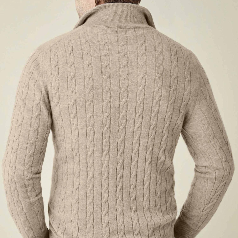 Zipper Sweater - Cable Knit Texture & Adjustable Warmth - Image 13