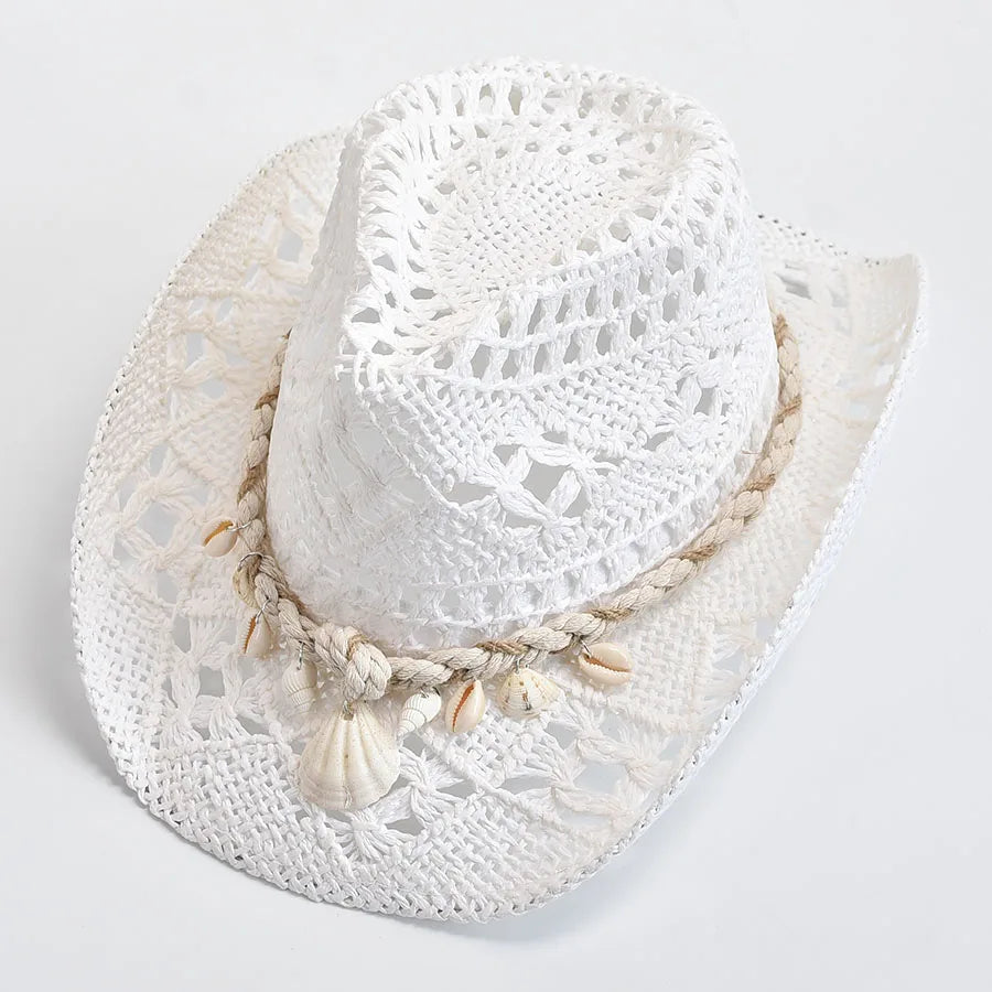Women Cowboy Straw Hat | Beach Style Cowgirl Accessory