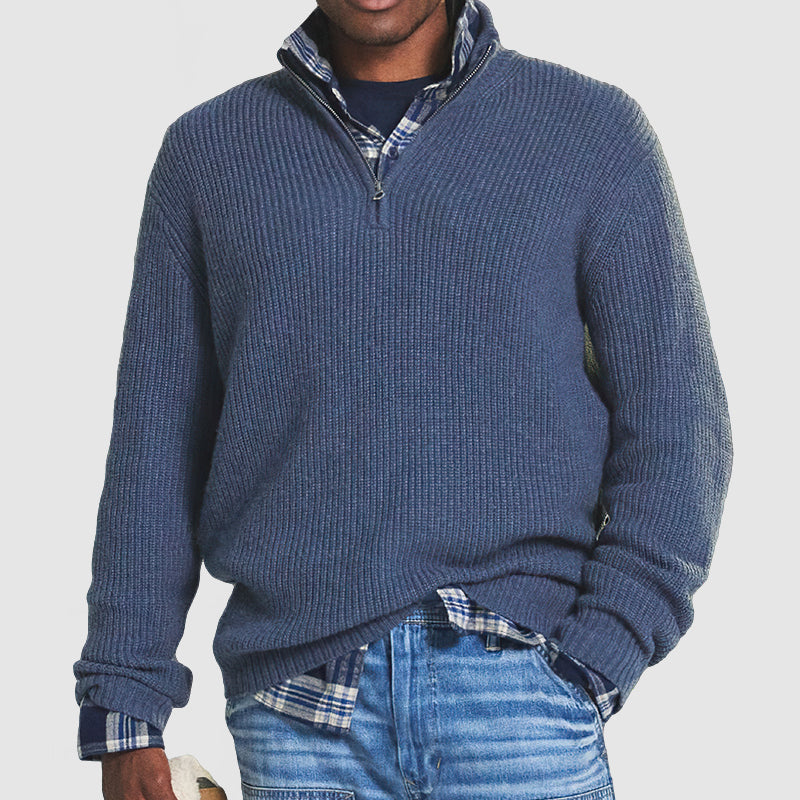 Men’s Knitted Half Zip Jumper | Warm Winter Sweater