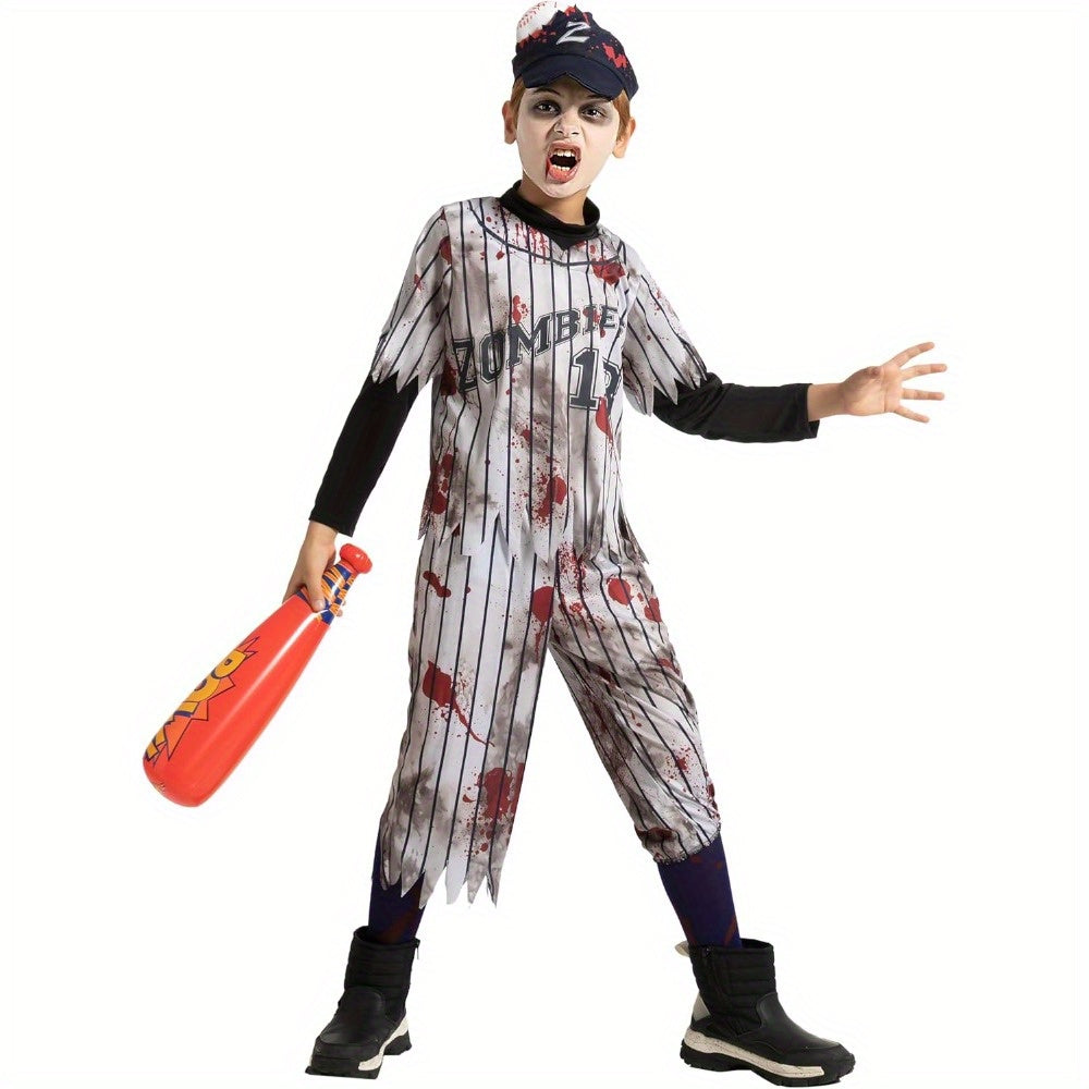 Halloween Kids Zombie Costume Baseball Outfit