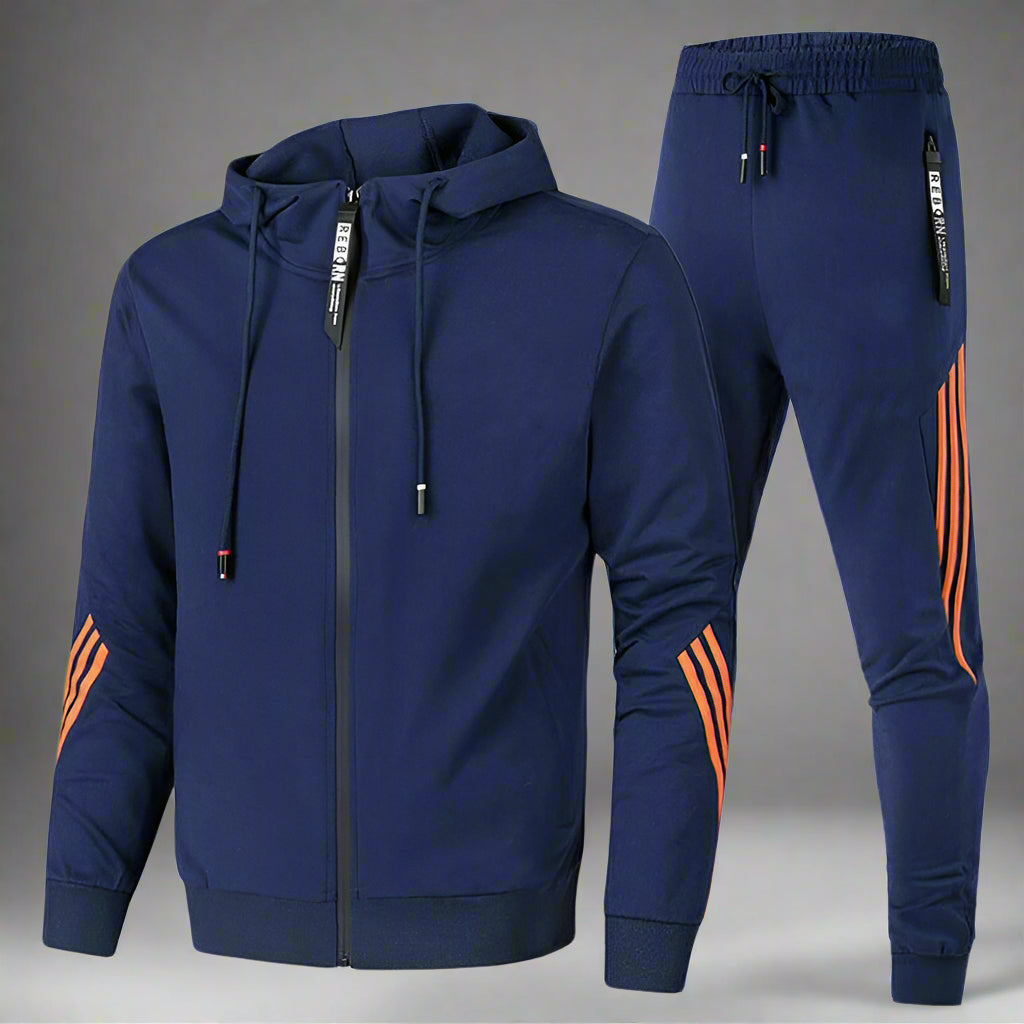 Comfortable Men's Tracksuit - Milan-Blue-S-State of Style