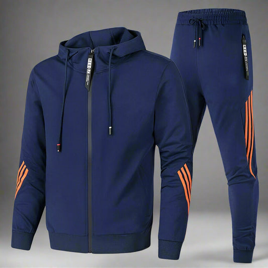 Comfortable Men's Tracksuit - Milan-Blue-S-State of Style