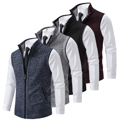 Men’s Knitted Zip-Up Vest | Chunky Knit Waistcoat