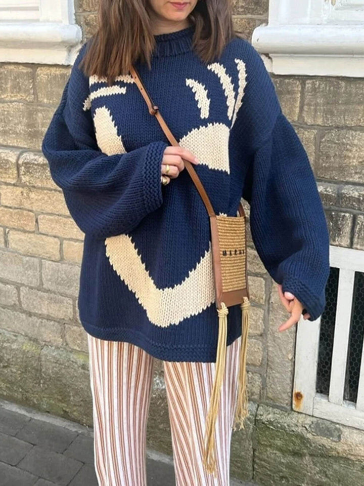 Women's Oversized Knit Sweater | Chunky Crochet Jumper