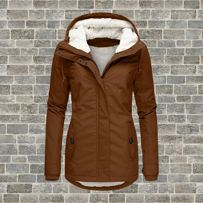 Women's Waterproof Puffer Jacket Hooded Winter Quilted