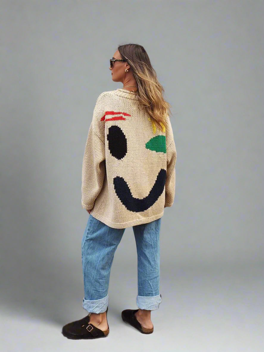 Women's Oversized Knit Sweater | Chunky Crochet Jumper