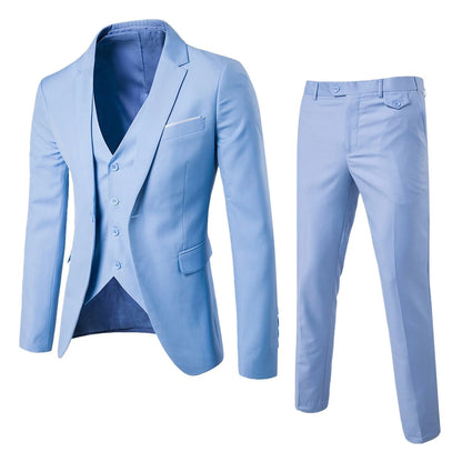 Men’s Slim Fit 3-Piece Suit Set | Blazer Vest Trouser