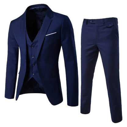 Men’s Slim Fit 3-Piece Suit Set | Blazer Vest Trouser