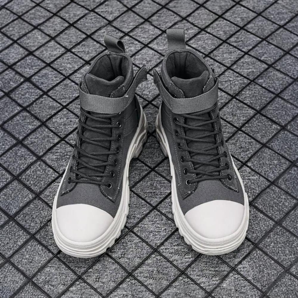 Men’s Casual Motorcycle Boots | Lace-Up High-Top, Durable Sole