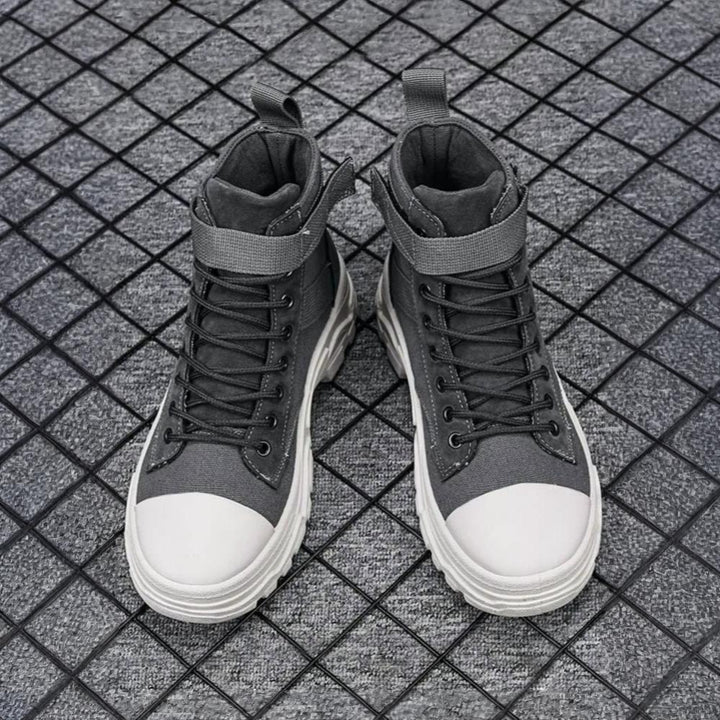 Men’s Casual Motorcycle Boots | Lace-Up High-Top, Durable Sole