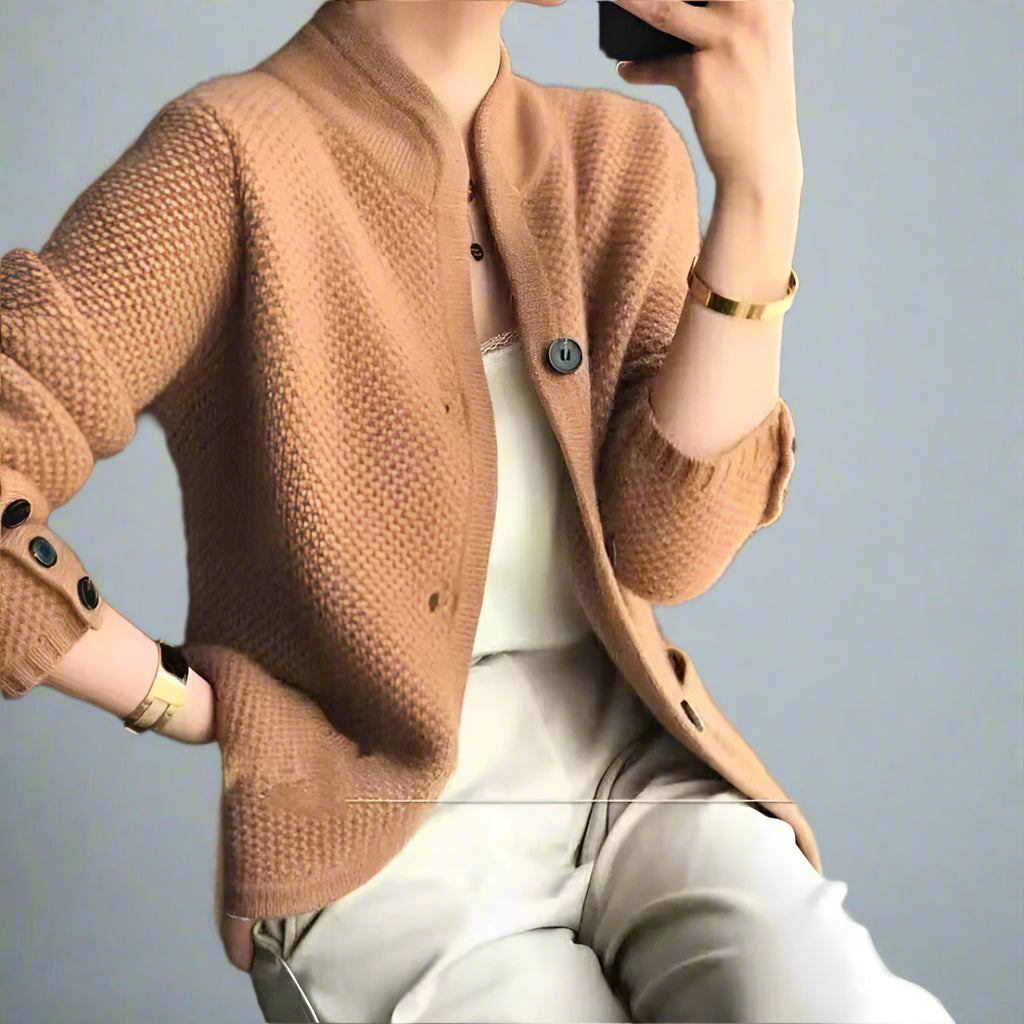 Women Knitted Wool Cardigan Jacket | Button Up