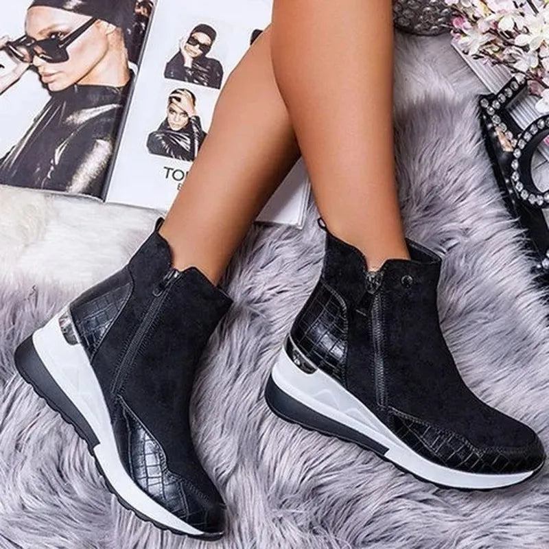 Women's Wedge Boots | Comfortable Zip Up Ankle Boots