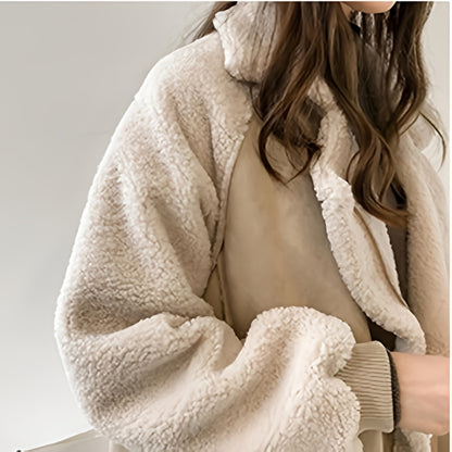 Women’s Fluffy Winter Teddy Jacket | Oversized Warm Coat