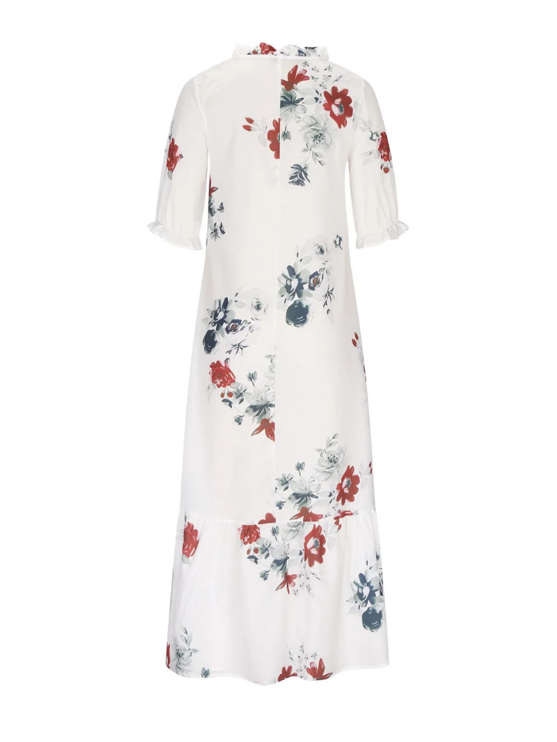 Women's Summer Maxi Dress | Floral Puff Sleeve
