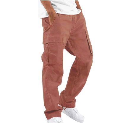 Men's Cargo Pants | Wide Leg Work Trousers with Zipper Pockets