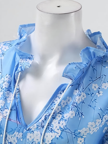 Women's Summer Maxi Dress | Floral Puff Sleeve