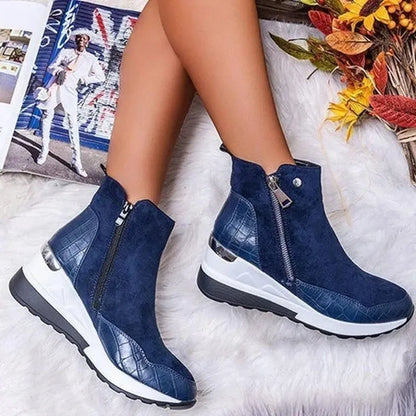 Women's Wedge Boots | Comfortable Zip Up Ankle Boots