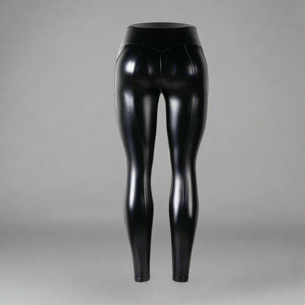 Women's Faux Leather Leggings | High Waist Slim Fit