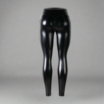 Women's Faux Leather Leggings | High Waist Slim Fit