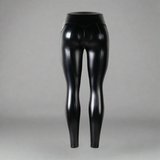 Women's Faux Leather Leggings | High Waist Slim Fit