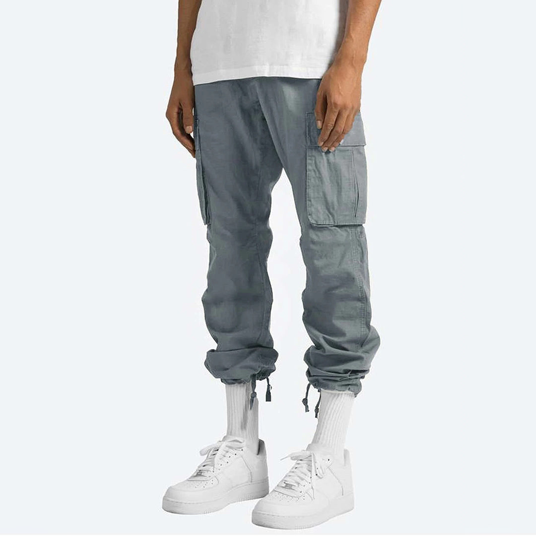 Men's Cargo Pants | Wide Leg Work Trousers with Zipper Pockets