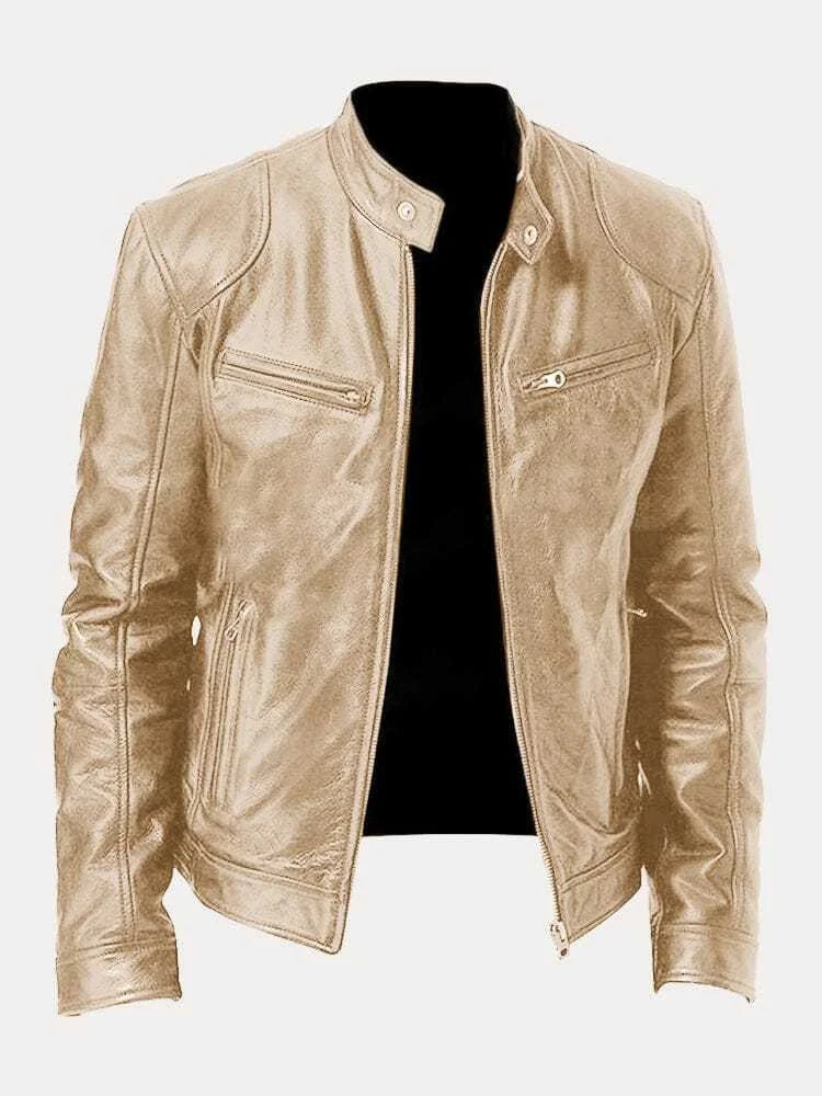 Men’s Bomber Leather Jacket | Faux Oversized Style