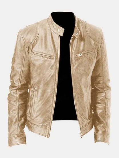Men’s Bomber Leather Jacket | Faux Oversized Style