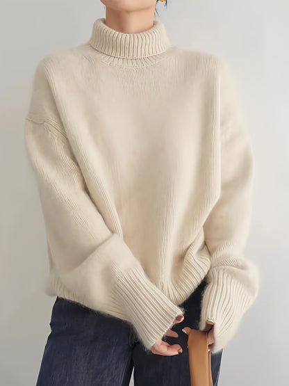 Women’s Oversized Turtleneck Knit Sweater | Chunky Jumper