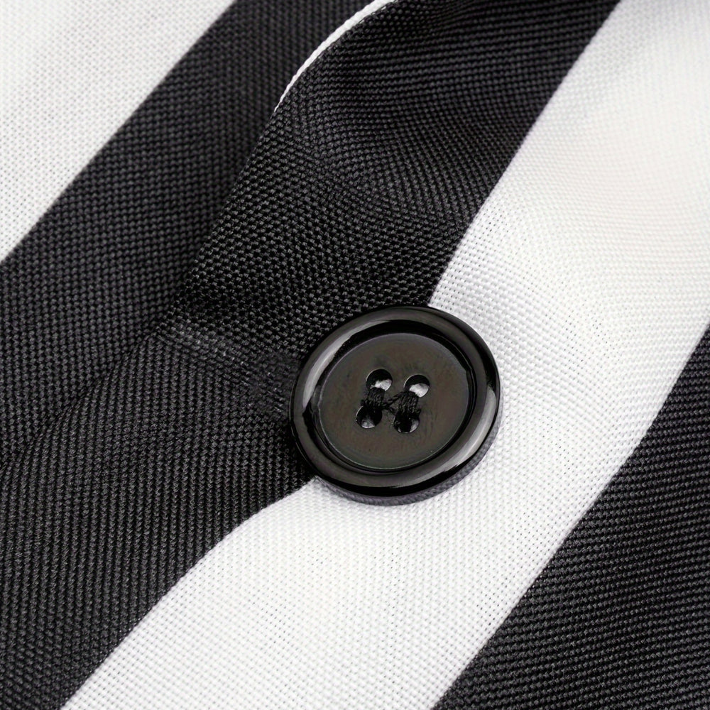Halloween Costume Men Black White Stripe Suit