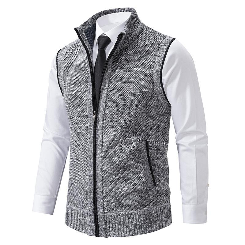 Men’s Knitted Zip-Up Vest | Chunky Knit Waistcoat