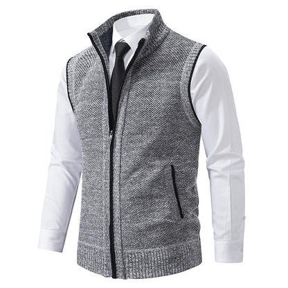 Men’s Knitted Zip-Up Vest | Chunky Knit Waistcoat