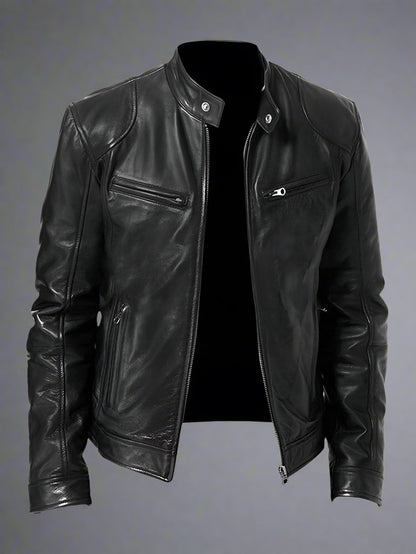 Men’s Bomber Leather Jacket | Faux Oversized Style