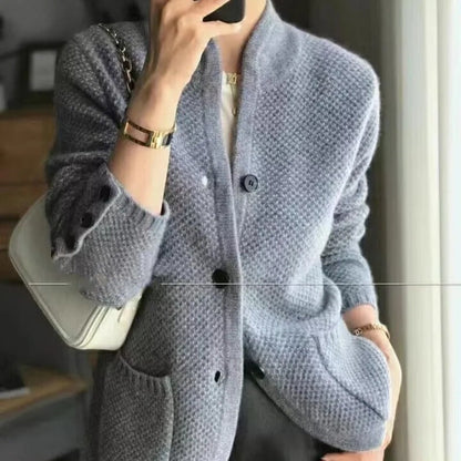 Women Knitted Wool Cardigan Jacket | Button Up
