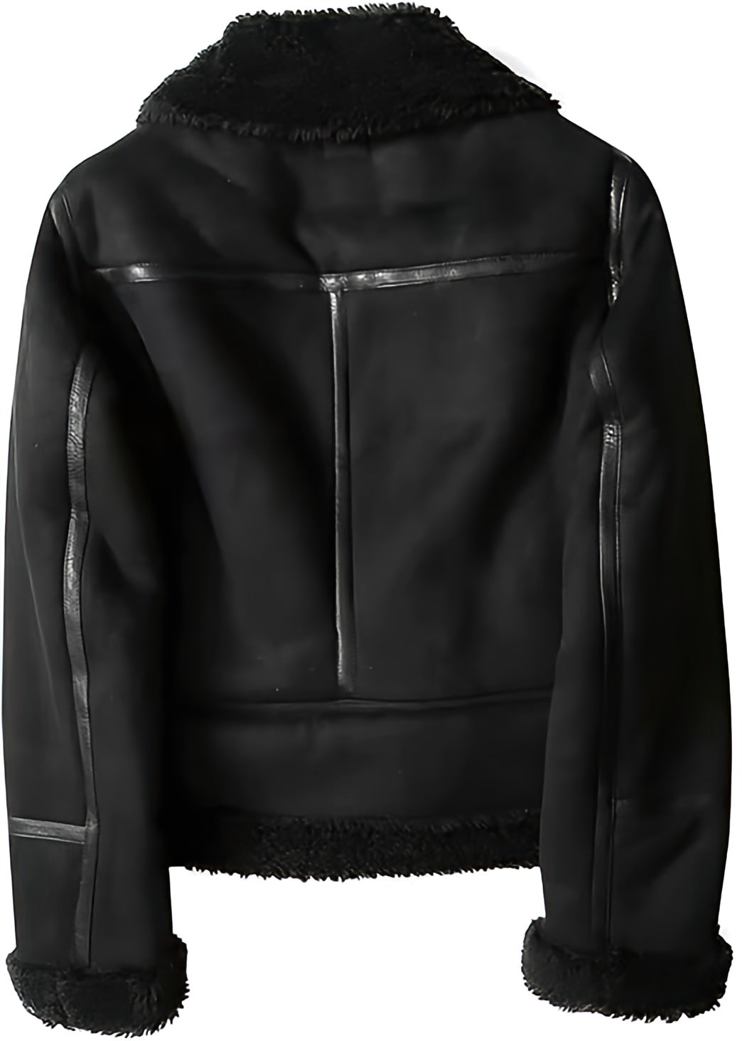 Women’s Faux Fur Bomber Leather Jacket | Oversized Warm