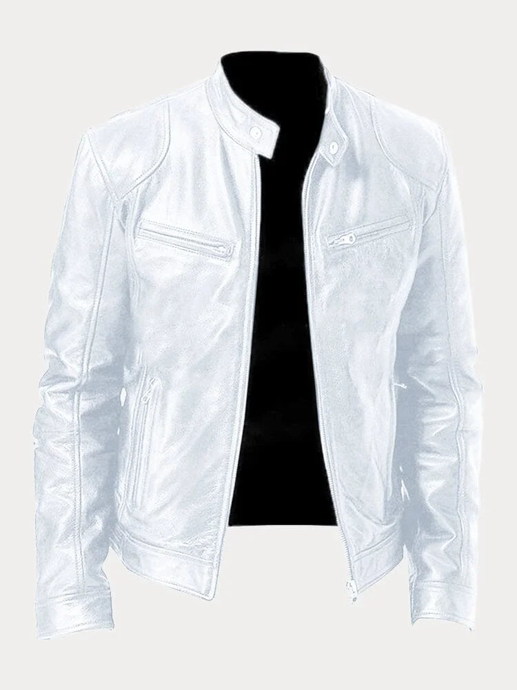 Men’s Bomber Leather Jacket | Faux Oversized Style