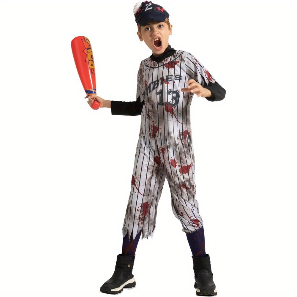 Halloween Kids Zombie Costume Baseball Outfit