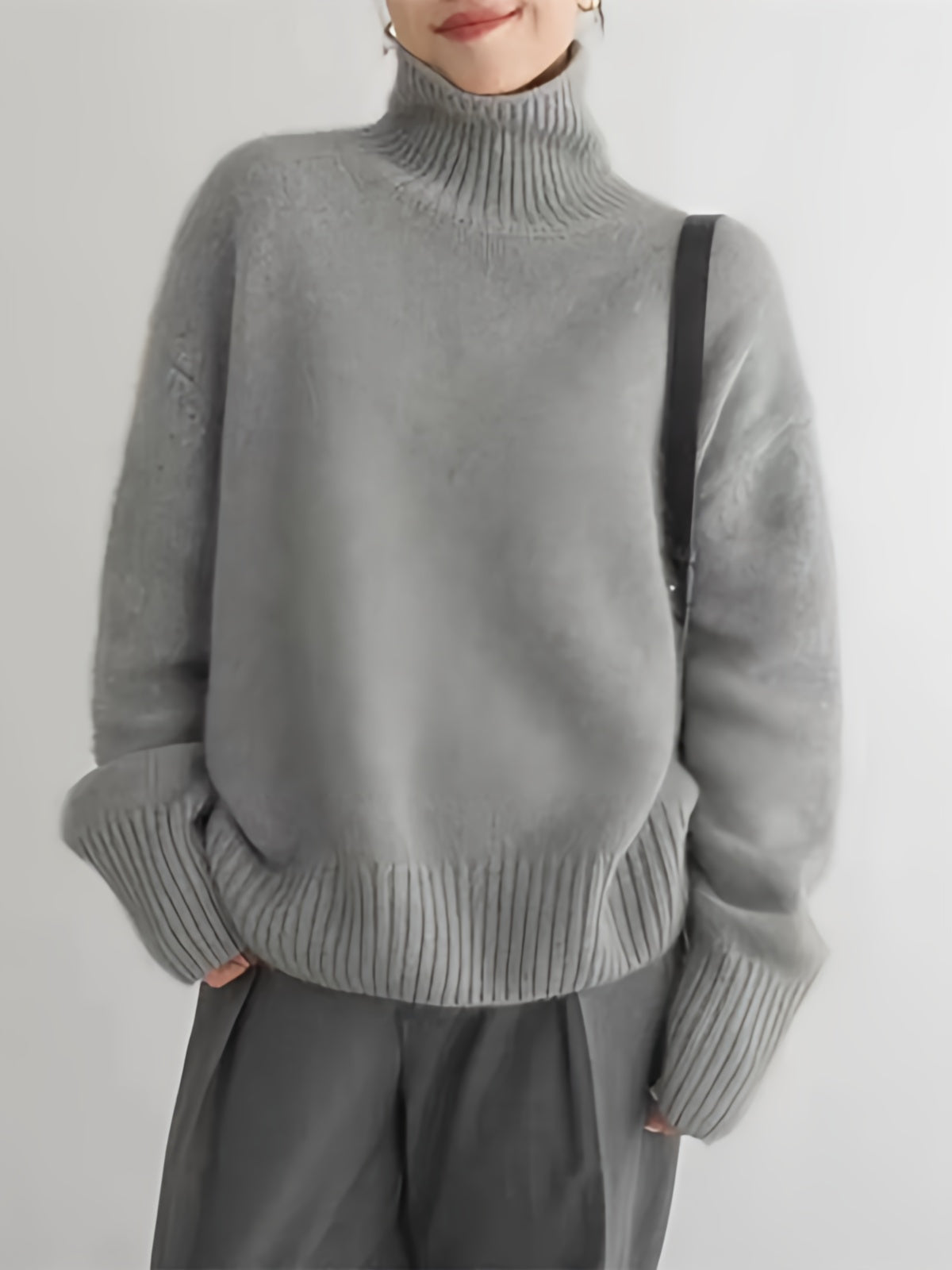 Women’s Oversized Turtleneck Knit Sweater | Chunky Jumper