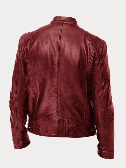 Men’s Bomber Leather Jacket | Faux Oversized Style