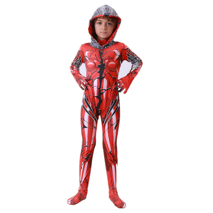 Halloween Costume Kids Superhero Hooded Jumpsuit
