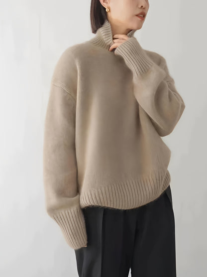 Women’s Oversized Turtleneck Knit Sweater | Chunky Jumper