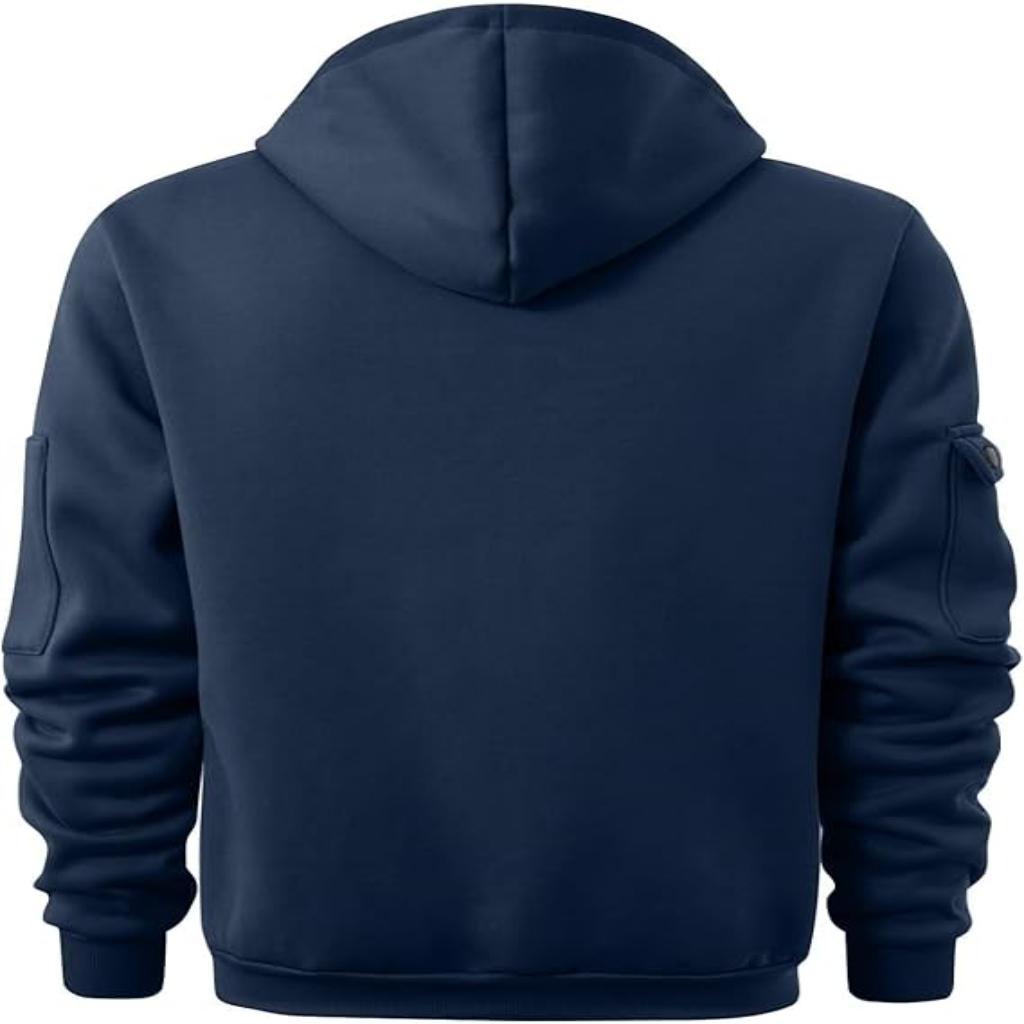 Men’s Winter Hoodie Jacket | Half-Zip, Utility Pockets